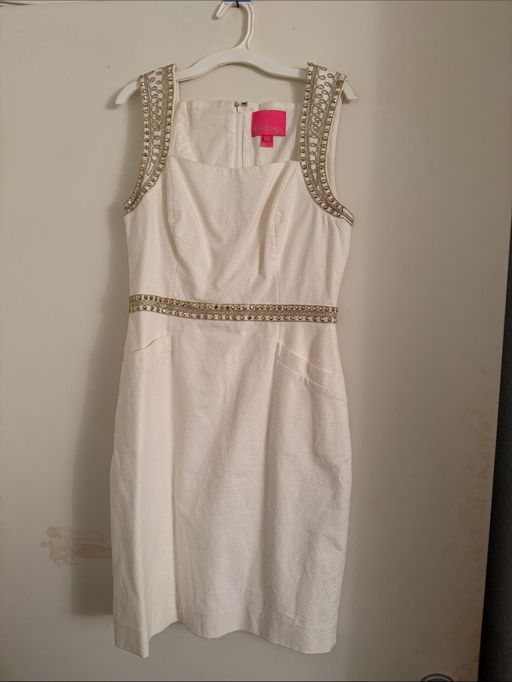 Lilly Pulitzer White Embellished Midi Dress